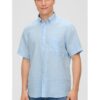 Мъжка риза с къс ръкав  изработена от 100% лен - Светлосин sOliver