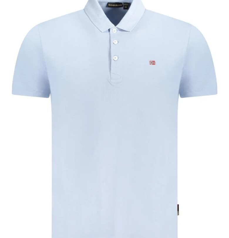 Мъжка тениска -  100% памук - NP0A4H8BEALISSSSUM - Лазурно Napapijri