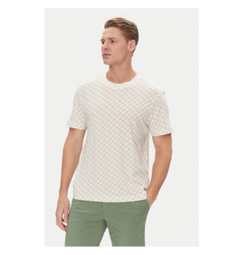 Мъжка тениска  10019309 30045549 - памук/лен - Екрю Joop