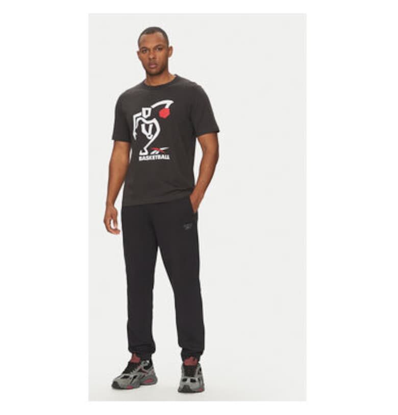 Мъжка тениска  100218839 - памук - черна - Черен Reebok