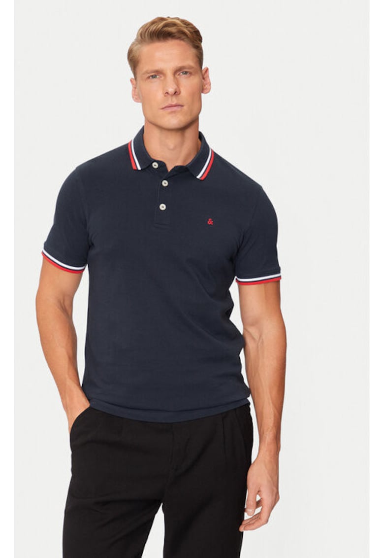 Мъжка тениска - 208514262 - Органичен памук - XS INTL - Син Jack and Jones