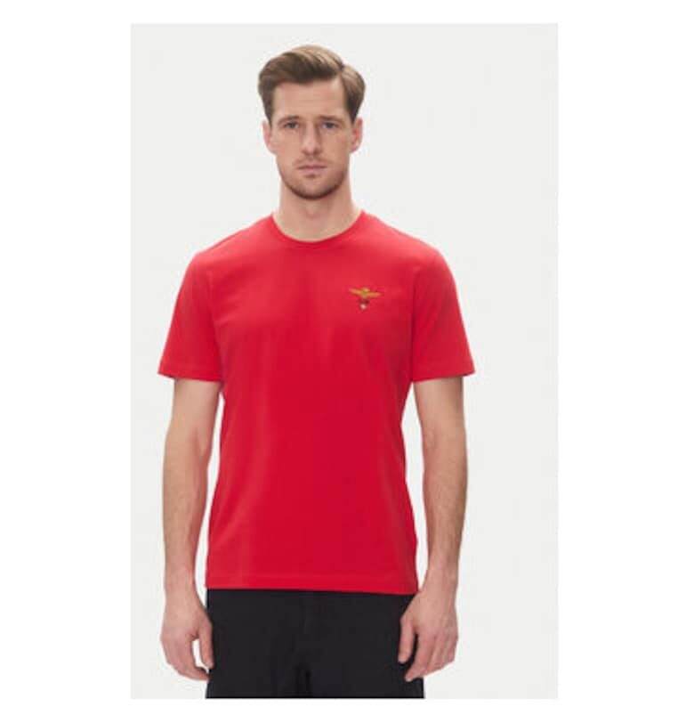 Мъжка тениска  251TS1580J372 - памук - червен - Червен Aeronautica Militare