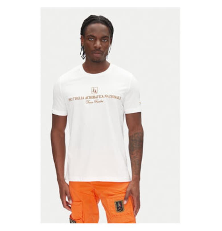 Мъжка тениска  251TS2410J592 - памук - бяла Aeronautica Militare