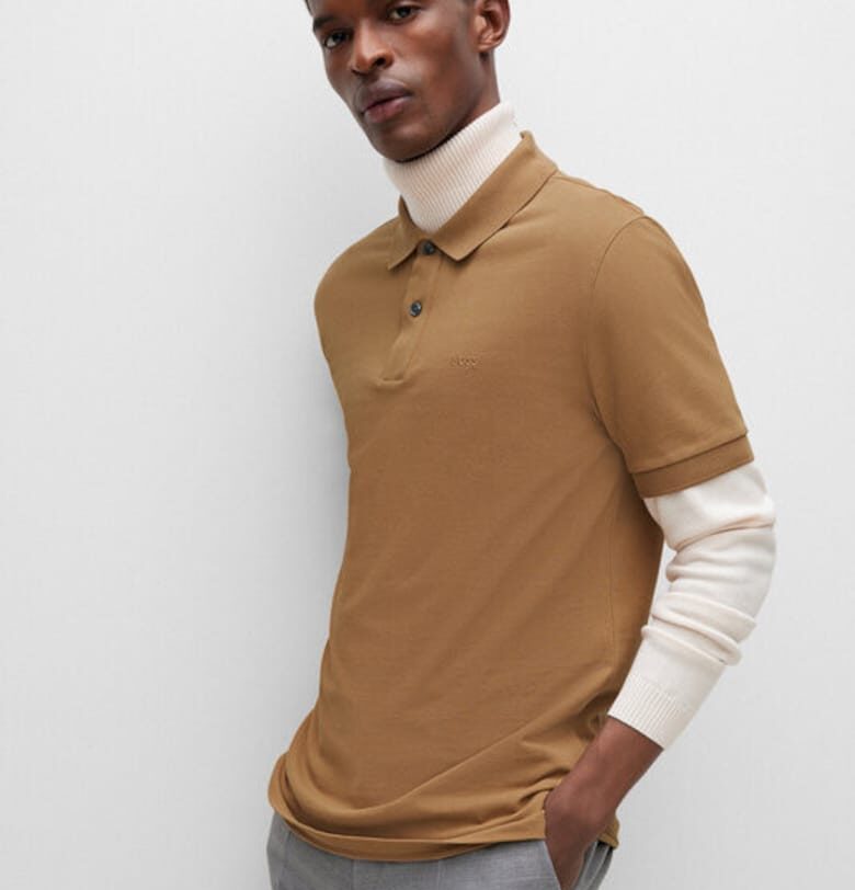 Мъжка тениска -  302430215 - Памук - Бежов - Бежов BOSS