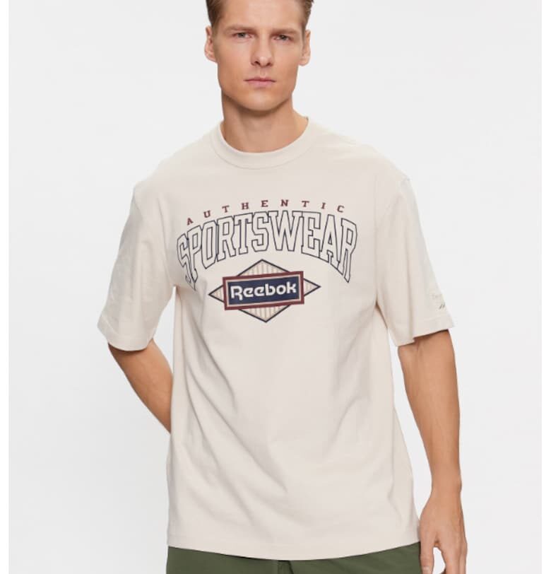 Мъжка тениска -  302536795 - Памук - Бежов Reebok