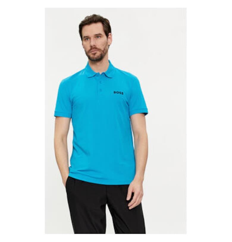 Мъжка тениска -  303676933 - Памук/Полиестер - Синя - Син BOSS