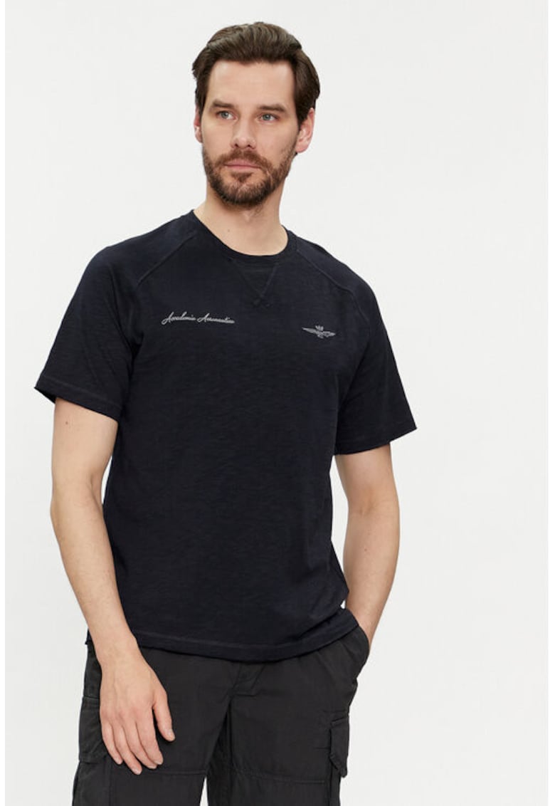 Мъжка тениска - 303711900 - Памук - Син - Син Aeronautica Militare