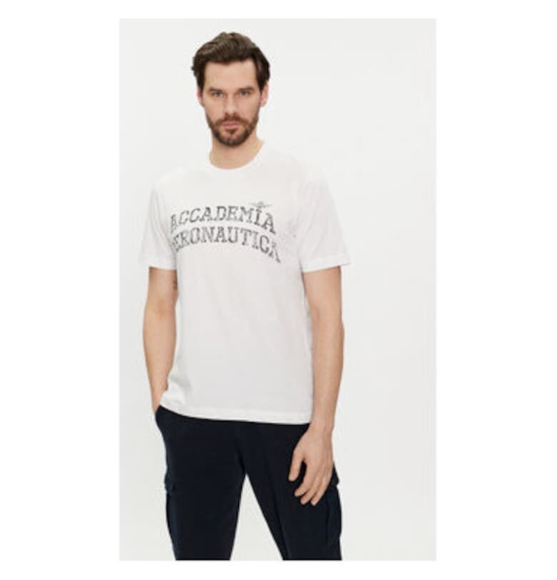 Мъжка тениска -  303712150 - Памук - Бяла - Бял Aeronautica Militare
