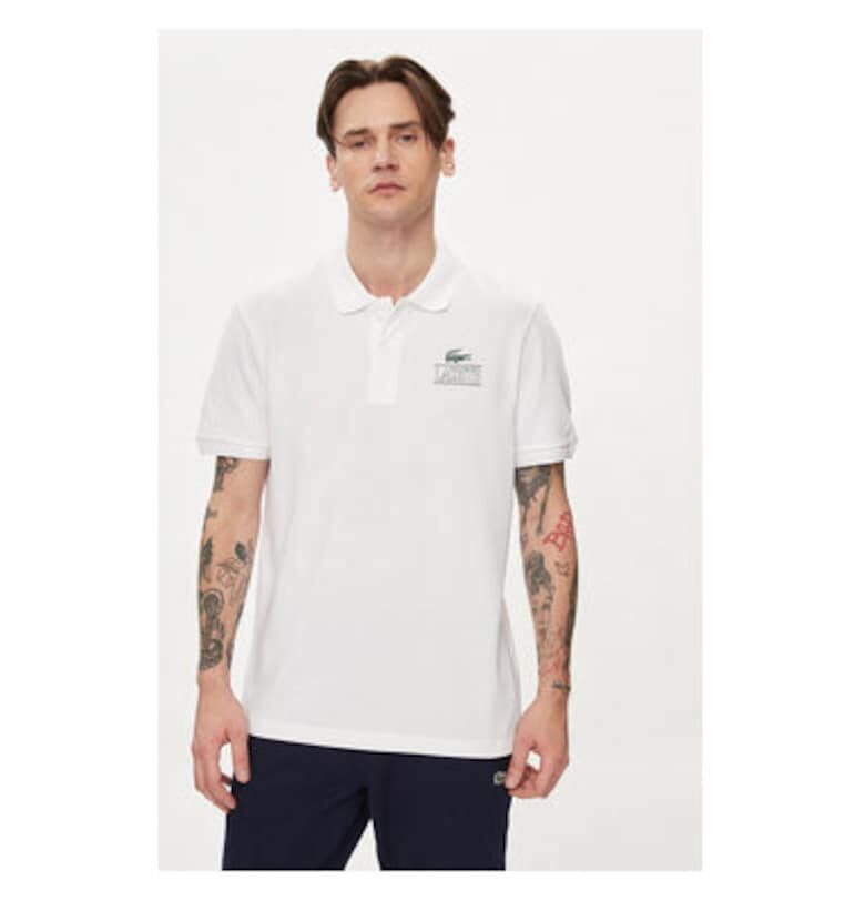 Мъжка тениска -  303719111 - Памук - Бяла - Бял Lacoste