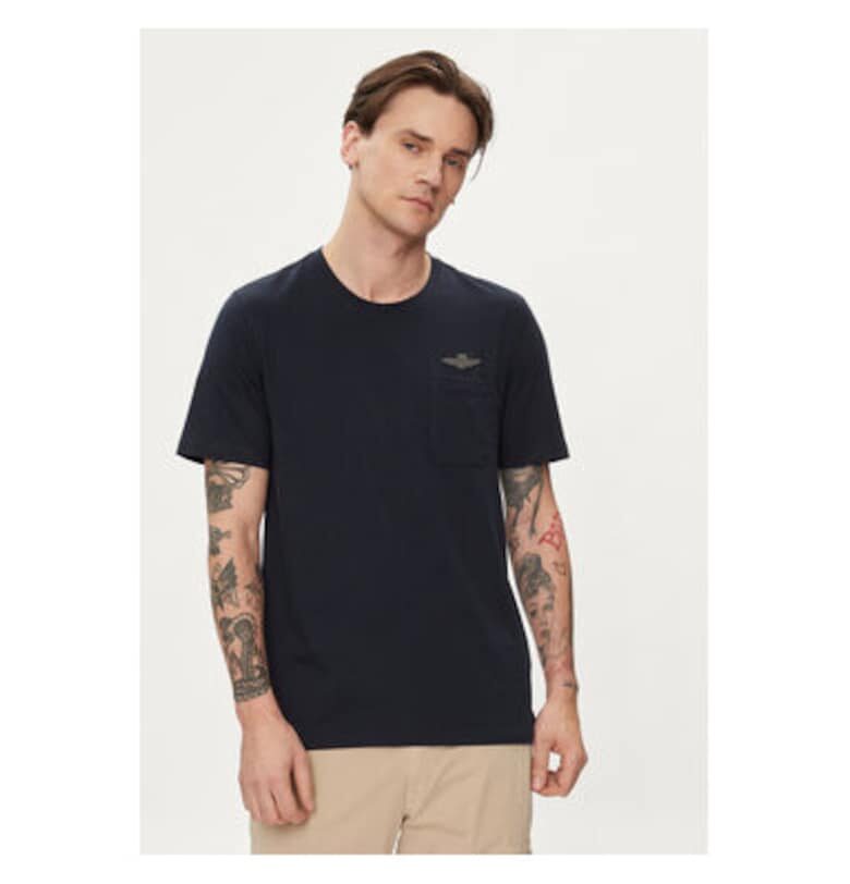 Мъжка тениска -  303724580 - Памук - Син - Син Aeronautica Militare