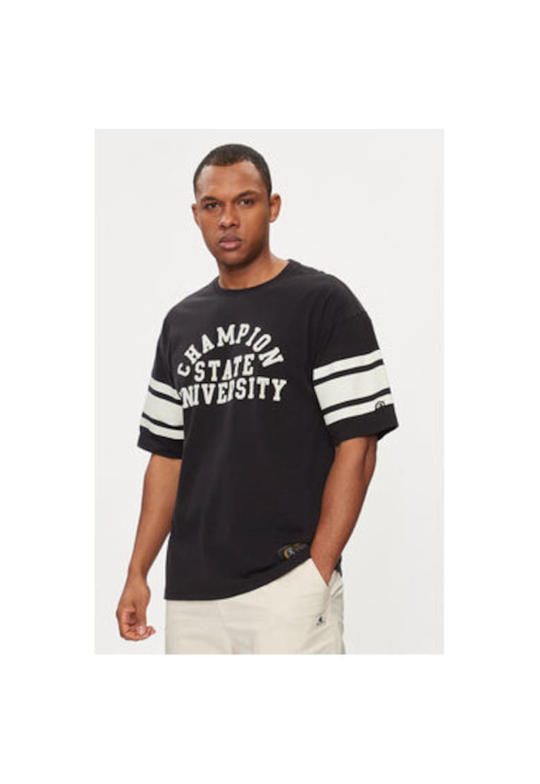 Мъжка тениска - 303792312 - Памук - Черен - Черен Champion