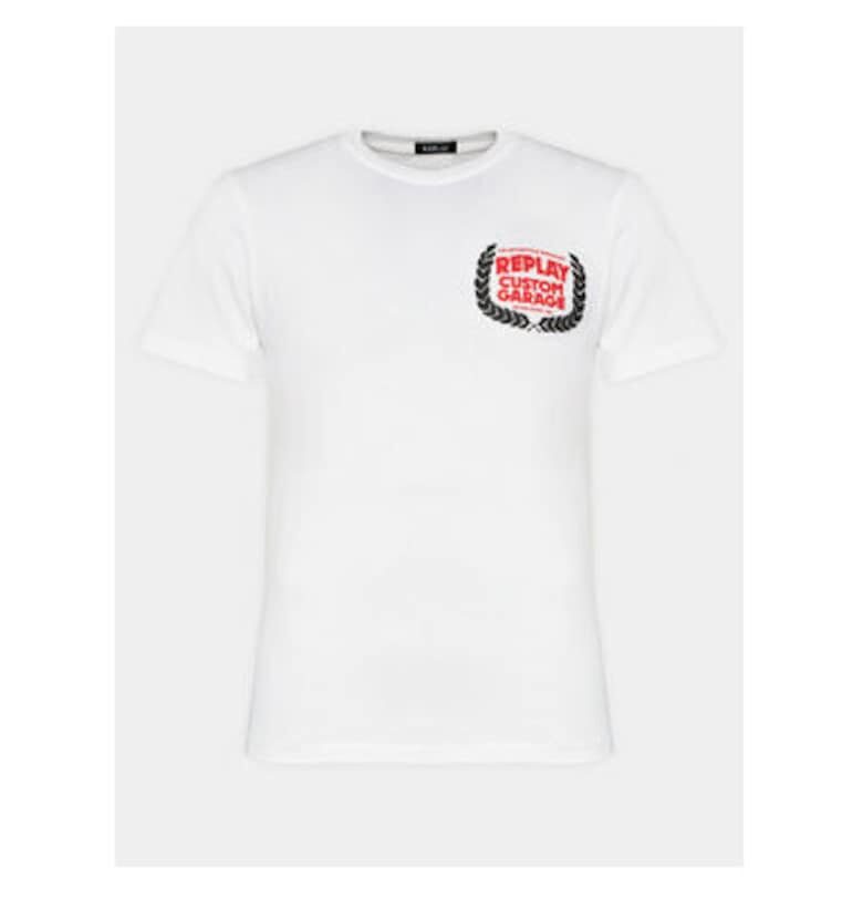 Мъжка тениска -  303873134 - Памук - Бяла - Бял Replay