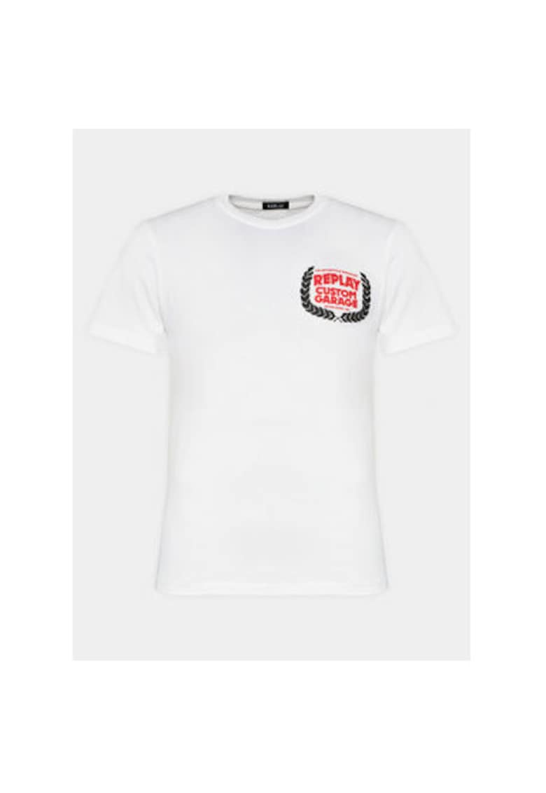 Мъжка тениска - 303873134 - Памук - Бяла - Бял Replay