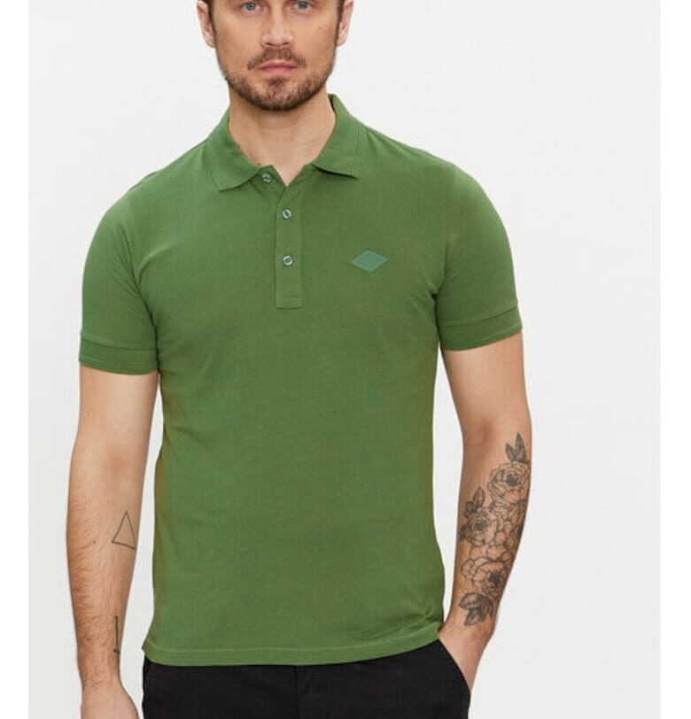 Мъжка тениска -  303873271 - Памучен - Зелен - Зелен Replay