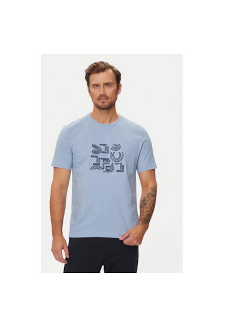 Мъжка тениска - 304020506 - Памук - Син - Син BOSS