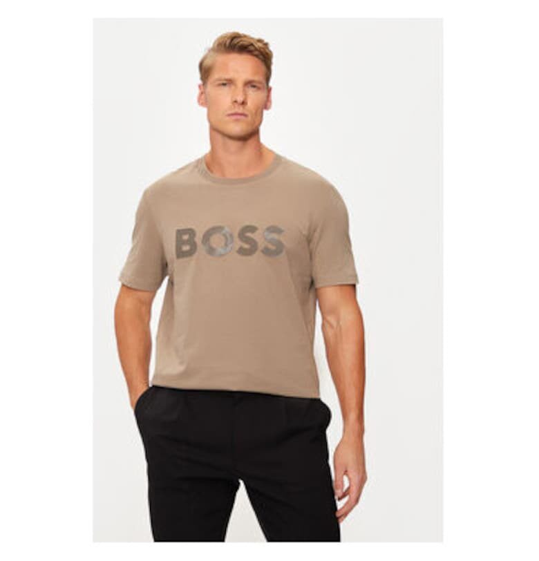 Мъжка тениска -  304241611 - Памук - Бежов - Бежов BOSS