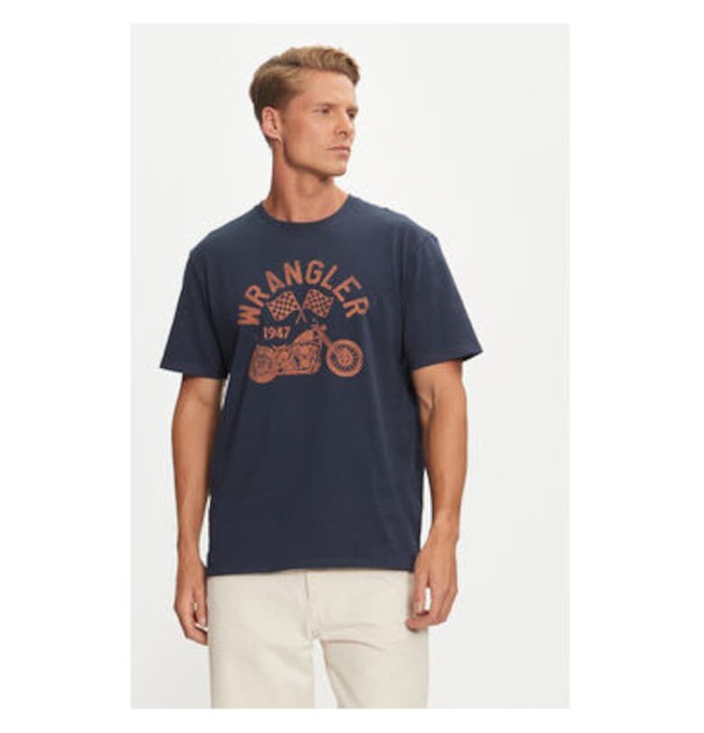 Мъжка тениска -  304281150 - Памук - 48677 - Син Wrangler