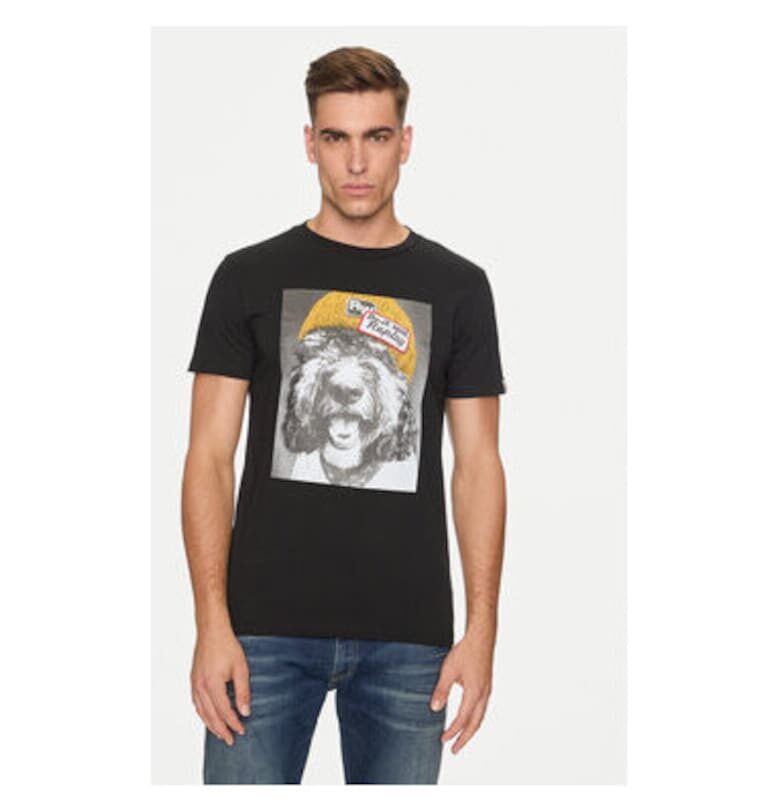 Мъжка тениска -  304397455 - Памук - Черен - Черен Replay