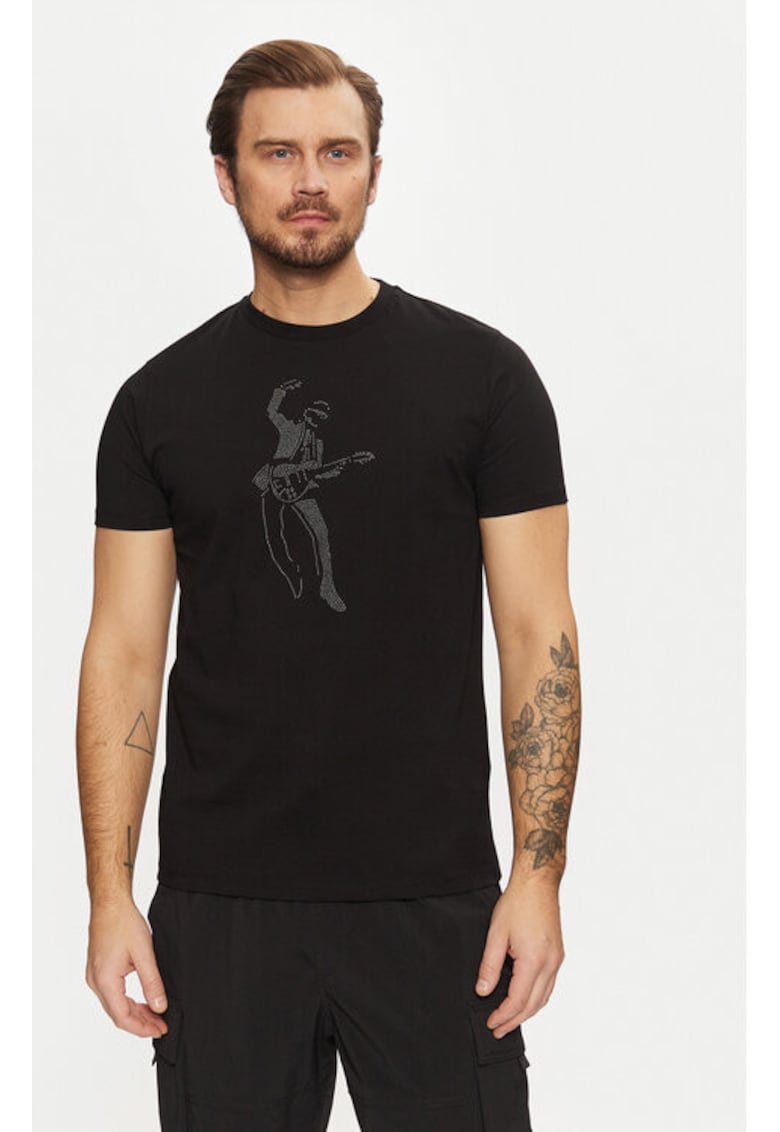 Мъжка тениска - 304613159 - Органичен памук - Черна Karl Lagerfeld