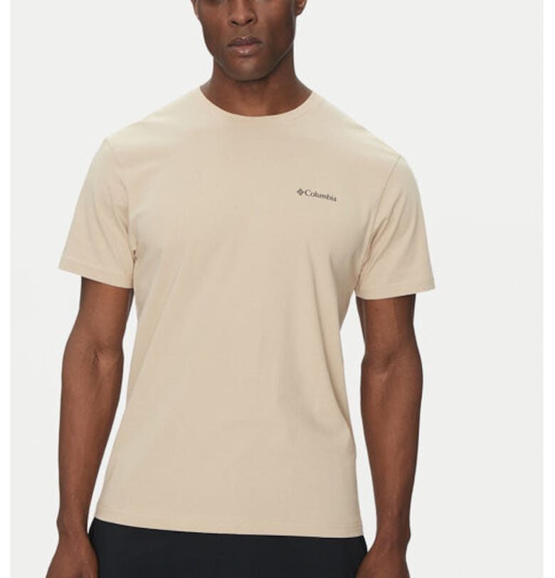 Мъжка тениска -  304693342 - Памук - Бежов - Бежов Columbia