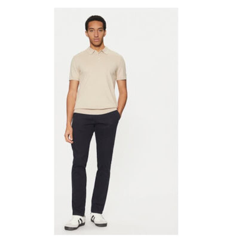 Мъжка тениска -  304704819 - Памук - Бежов - Бежов Selected Homme