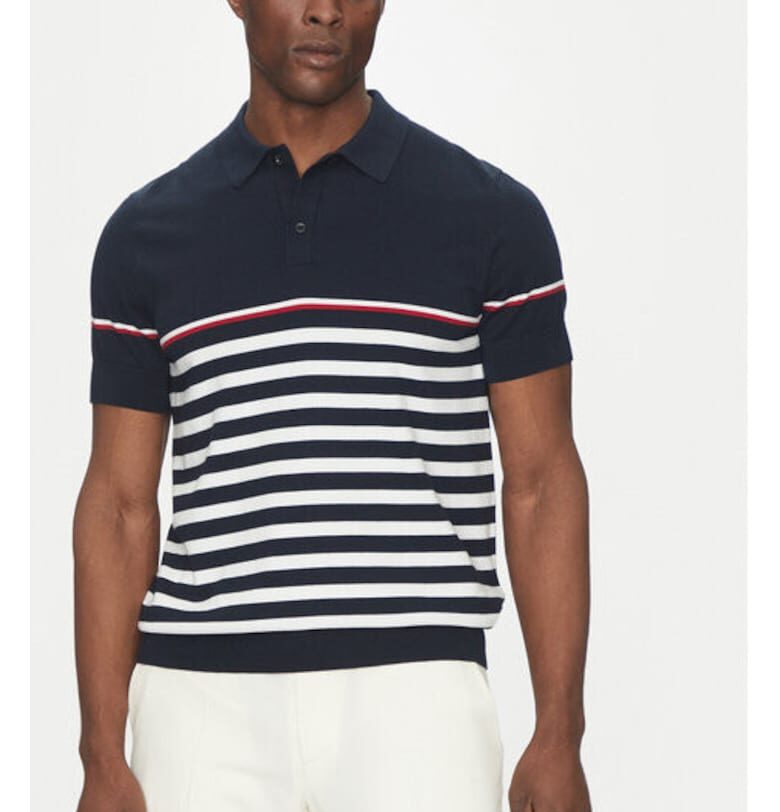 Мъжка тениска -  305100047 - Модал/памук/полиамид - син - Син Hechter Paris