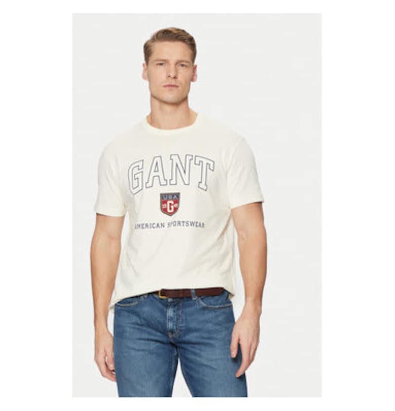 Мъжка тениска -  305179074 - Памук - Бежов - Бежов Gant