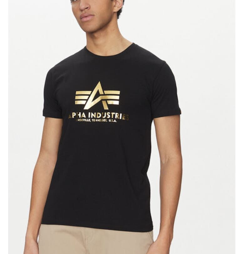 Мъжка тениска -  305301635 - Памук - Черен - Черен ALPHA INDUSTRIES