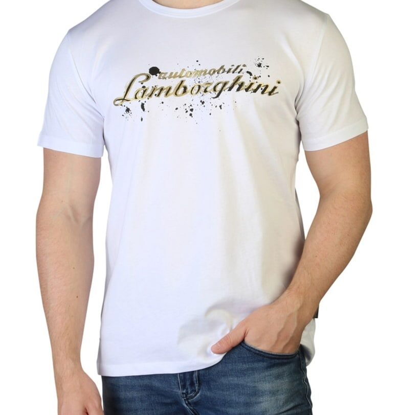 Мъжка тениска  7495 - Бял Lamborghini