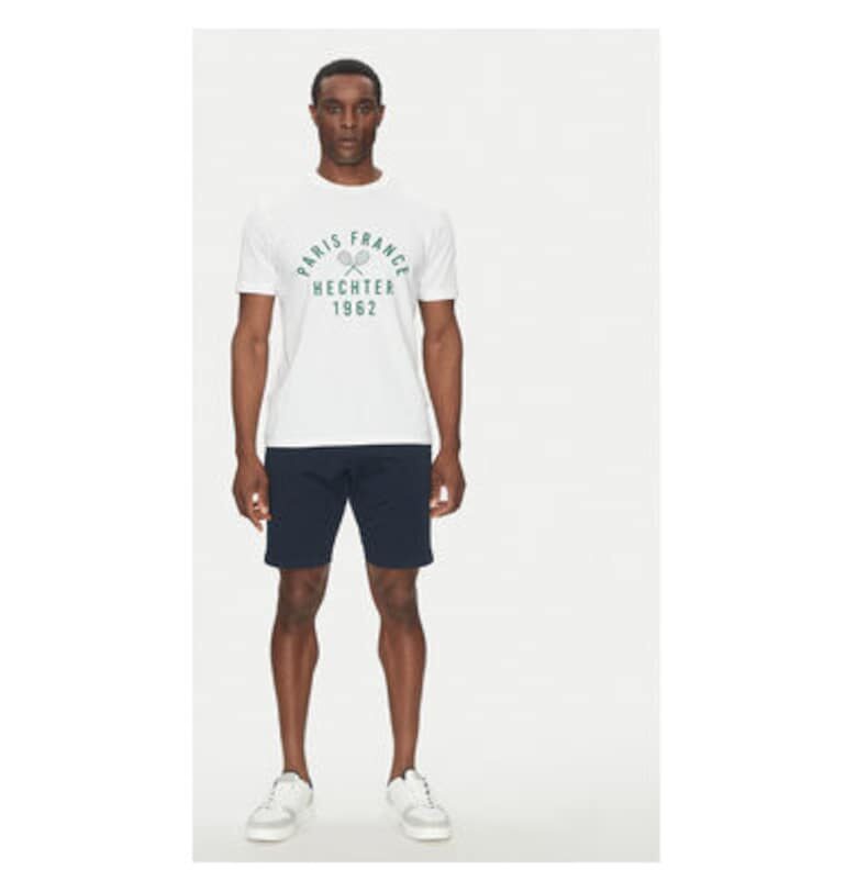 Мъжка тениска  75014 151919 - памук - 3XL INTL - бяла Hechter Paris