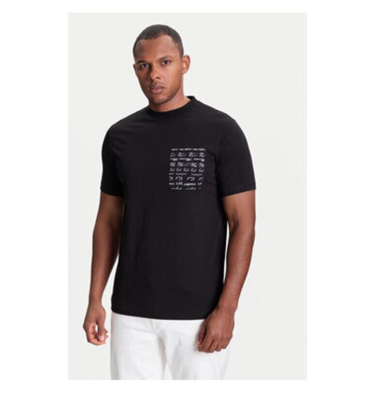 Мъжка тениска  755041 553225 - Памук - Черен - Черен Karl Lagerfeld