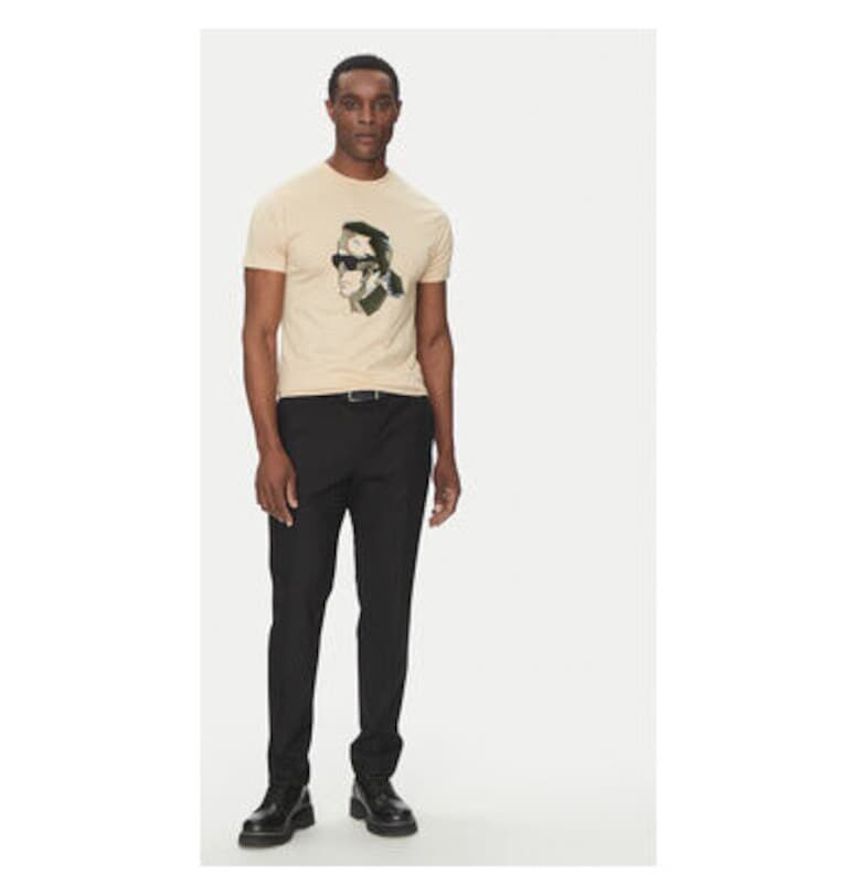 Мъжка тениска  755067 552241 - Памук - Бежов - Бежов Karl Lagerfeld