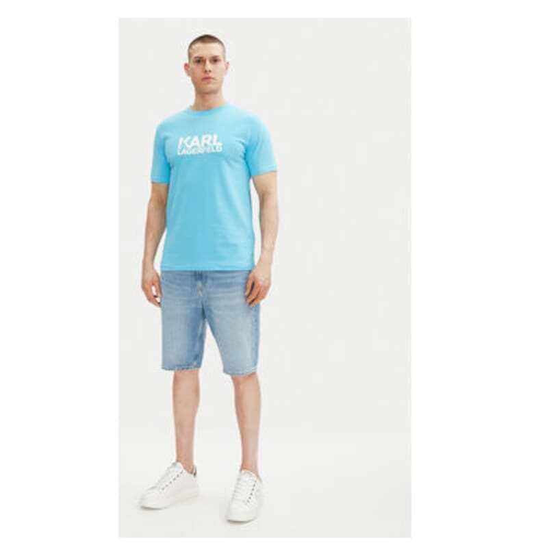 Мъжка тениска  755087 552235 - Памук - Светлосин - Светлосин Karl Lagerfeld