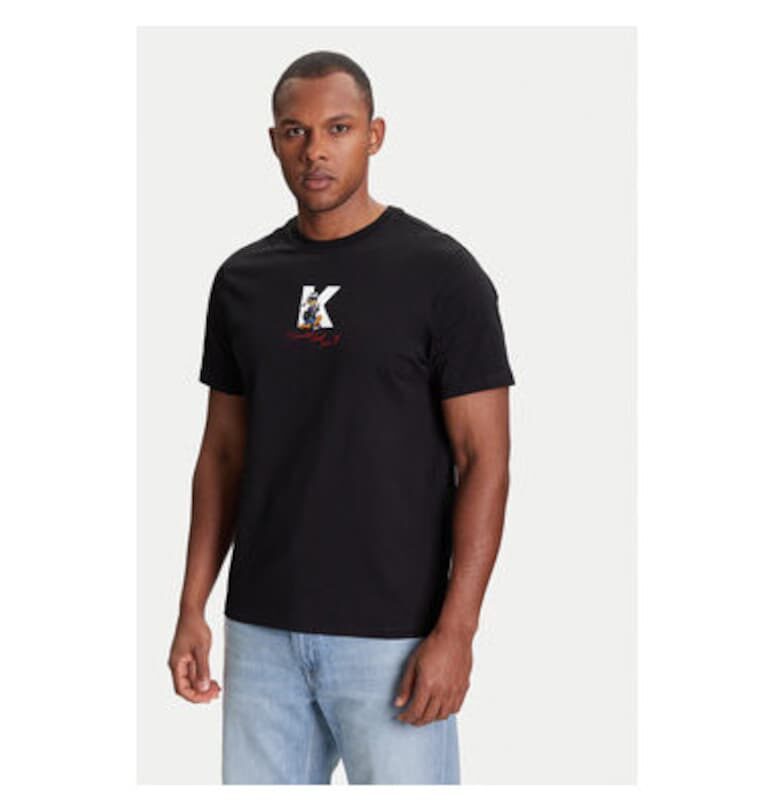 Мъжка тениска  755099 553270 - Органичен памук - Черна - Черен Karl Lagerfeld