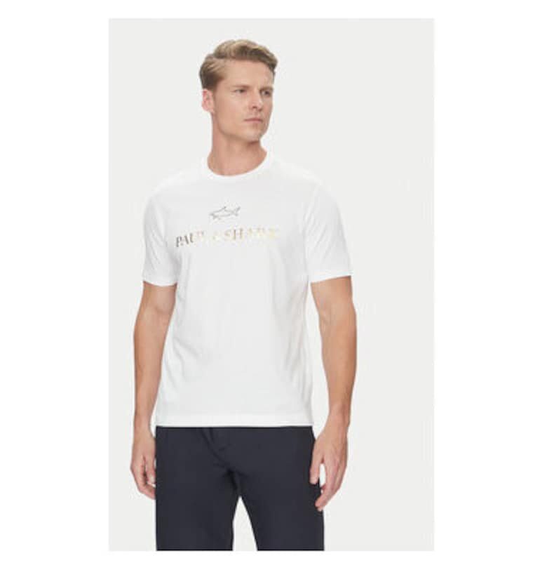 Мъжка тениска  C0P1239 - памук - бяла - Бял Paul Shark
