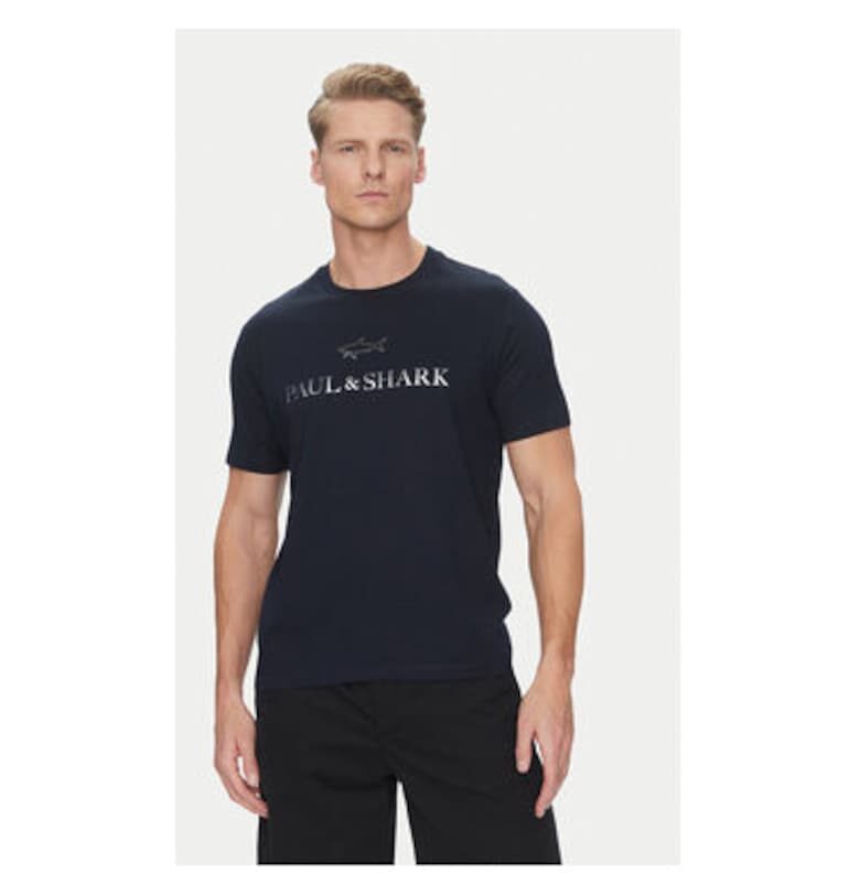Мъжка тениска  C0P1239 - памук - тъмносиня - Тъмносин Paul Shark