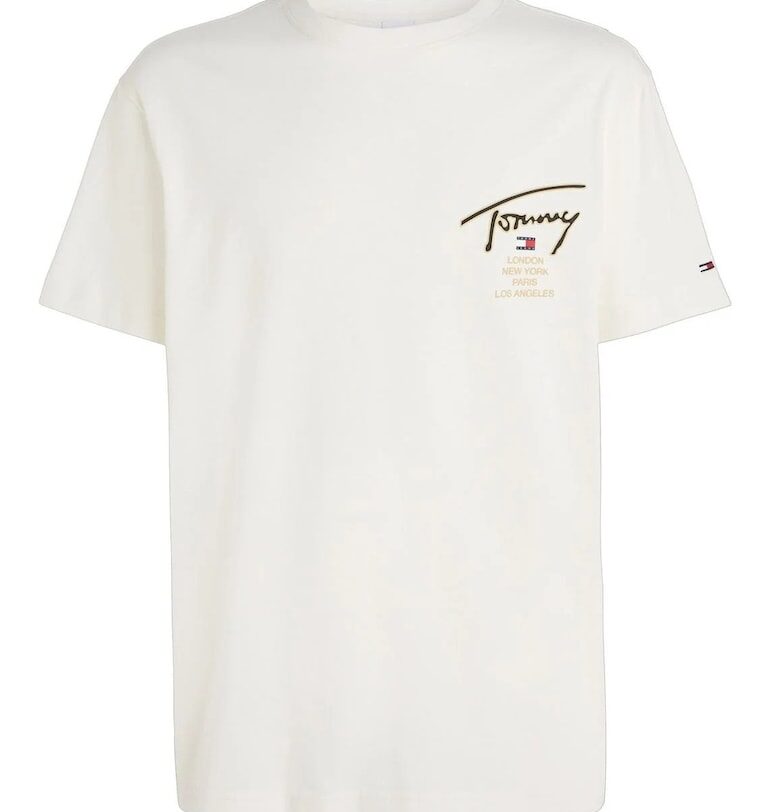 Мъжка тениска  DM0DM17729 - Бял/Бежов Tommy Jeans