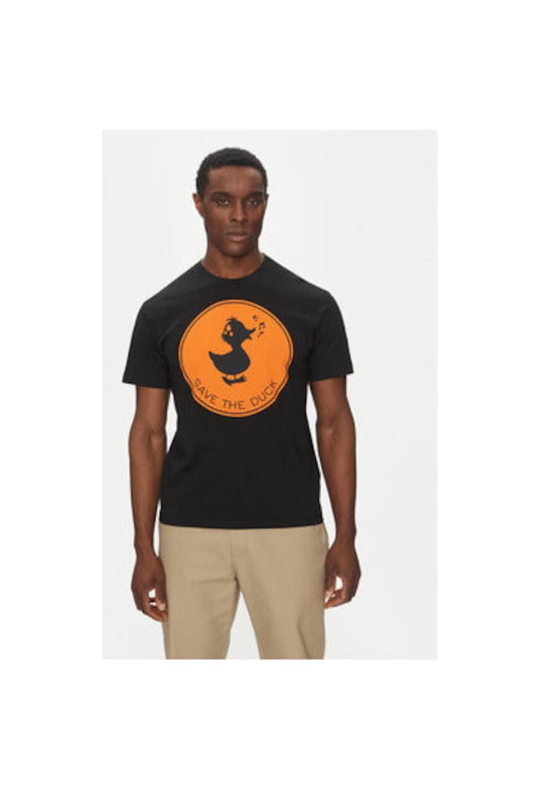 Мъжка тениска DT0825M-BESY20 - органичен памук - черна - Черен Save The Duck
