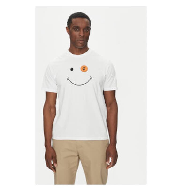 Мъжка тениска  DT1197M-BESY20 - органичен памук - бяла - Бял Save The Duck