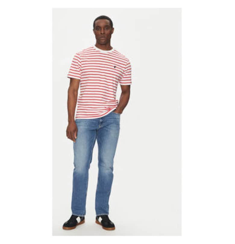 Мъжка тениска  DT1743M-BESY20 - органичен памук - червена Save The Duck