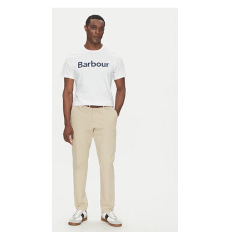 Мъжка тениска  MTS0531WH51 - памук - 3XL INTL - бяла Barbour