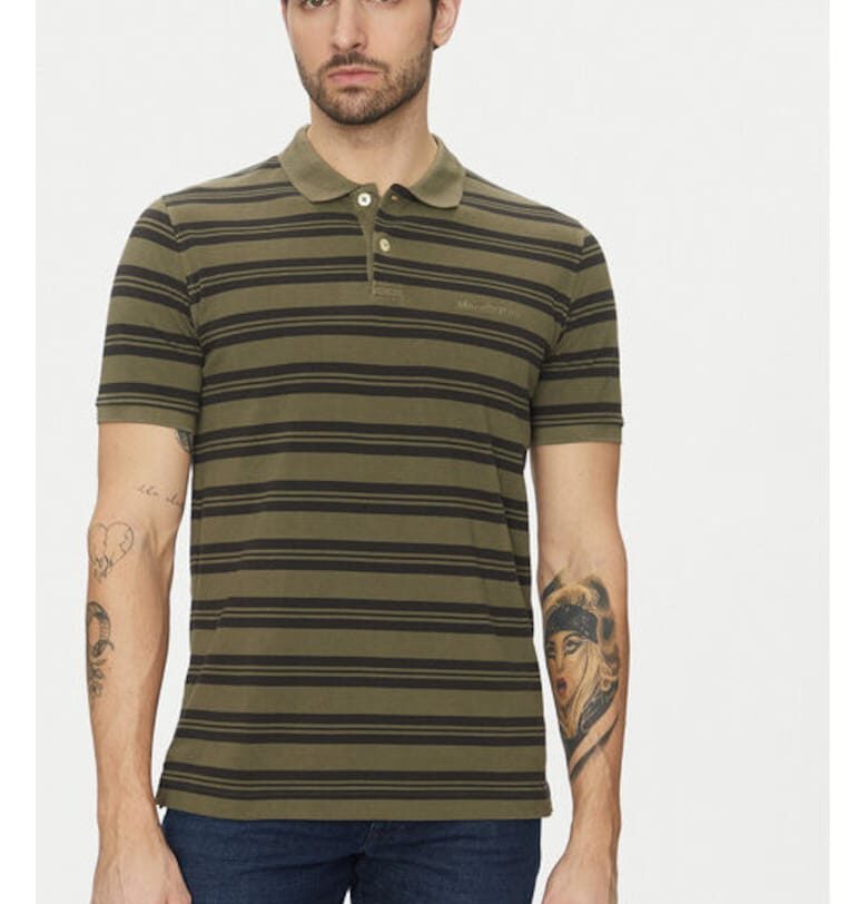 Мъжка тениска - Marc O'Polo - 304865381 - Органичен памук - Зелена marc o polo