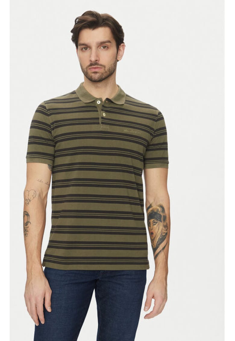 Мъжка тениска - Marc O'Polo - 304865381 - Органичен памук - Зелена marc o polo