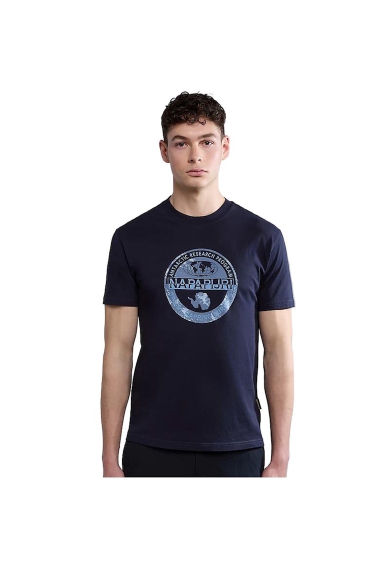 Мъжка тениска SBOLLO SS NP0A4H9K-176 Тъмносиня памучна - Син/Тъмносин Napapijri