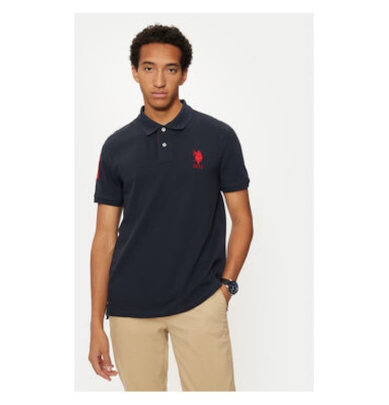 Мъжка тениска - US Polo Assn. - 304797415 - Памук - Син - Син US Polo Assn