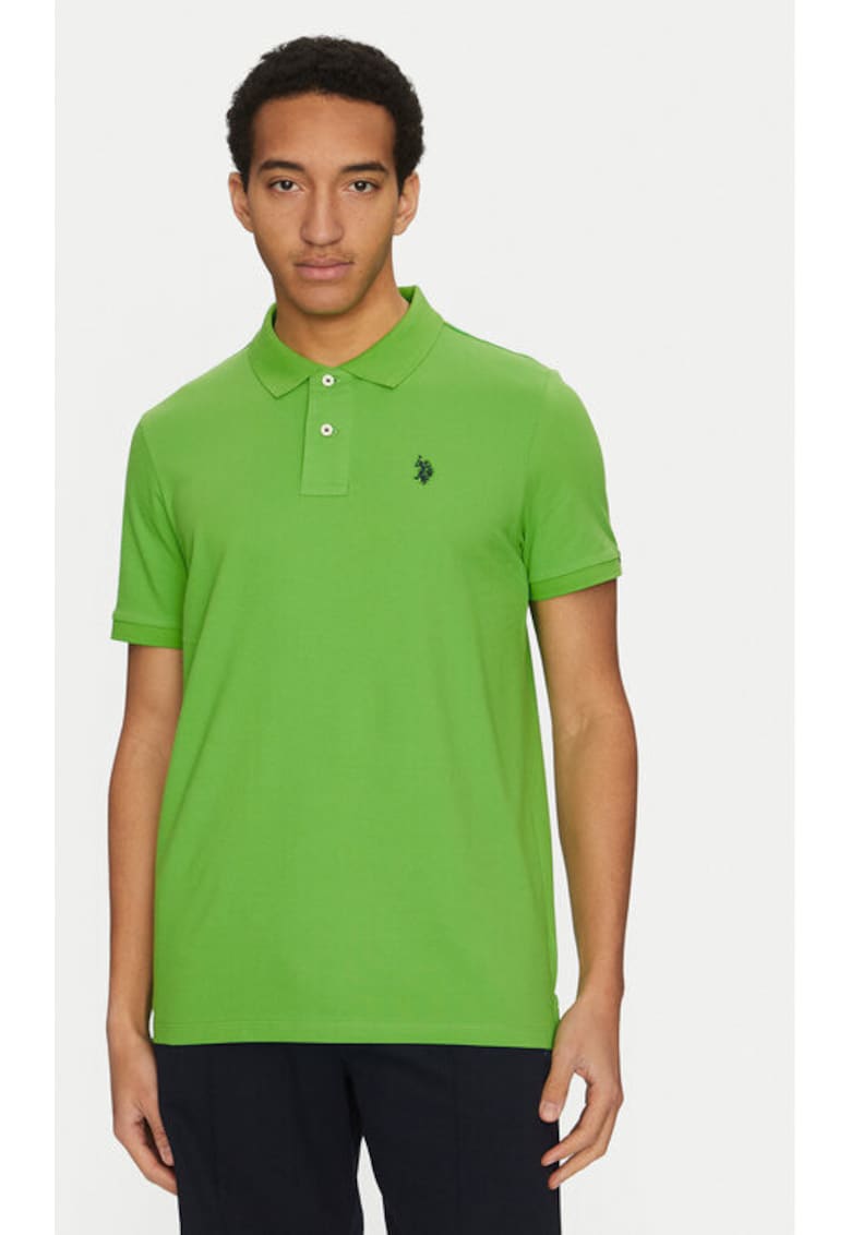 Мъжка тениска - US Polo Assn. - 305230508 - Органичен памук - Зелена - Зелен US Polo Assn