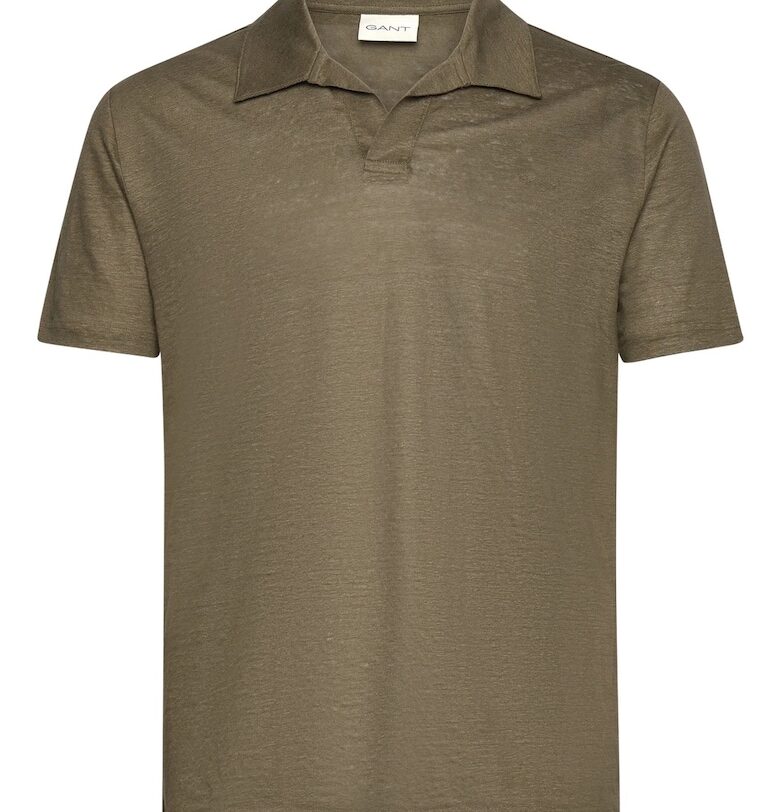 Мъжка тениска -  Лен - Каки - Каки Gant