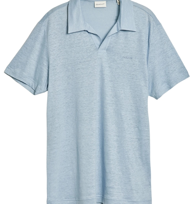 Мъжка тениска -  Лен - Син - Син Gant