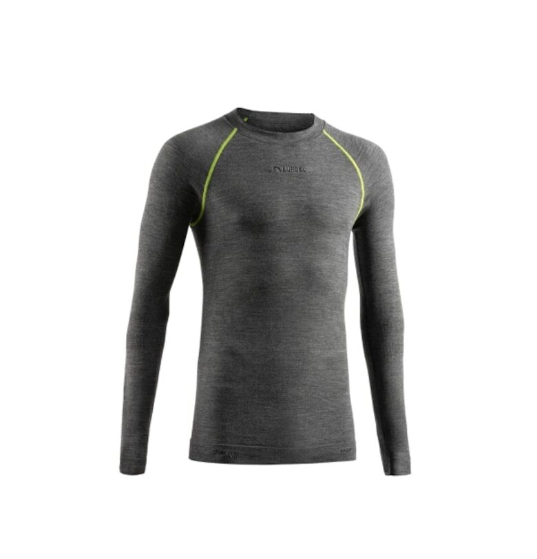 Мъжка термо тениска с дълъг ръкав -  Merino - сиво-зелена Lurbel