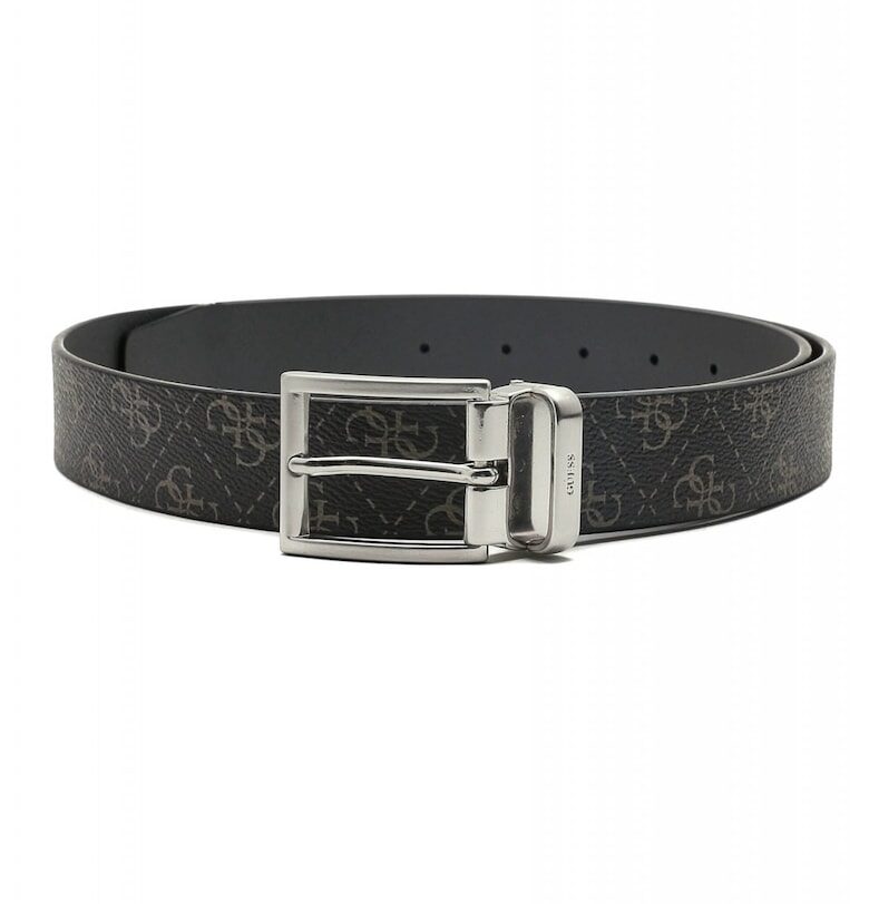 Мъжки двулицев колан  BM7541 Черен - Тъмносив GUESS